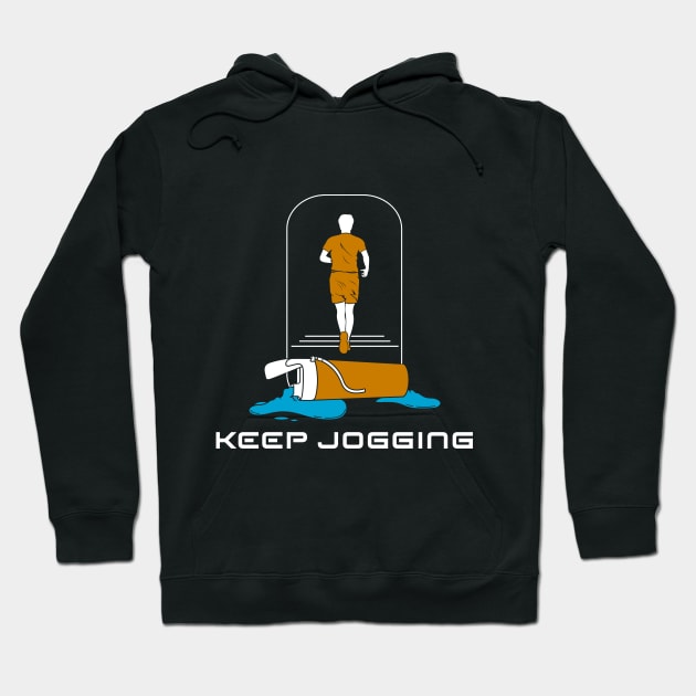 Jogging and Drinking Hoodie by Markus Schnabel